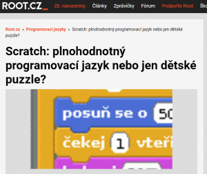 Seriál o Scratchi a dalších programovacích jazycích na Root.cz